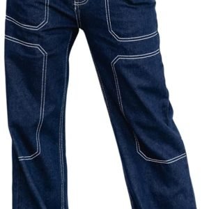 Women's Casual Mid Waist Cargo Jeans Stretch Wide Leg Denim Pants with Pockets