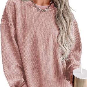 Women's Casual Corduroy Sweatshirts 2025 - Comfortable Long Sleeve Crewneck Pullovers for Fall and Winter