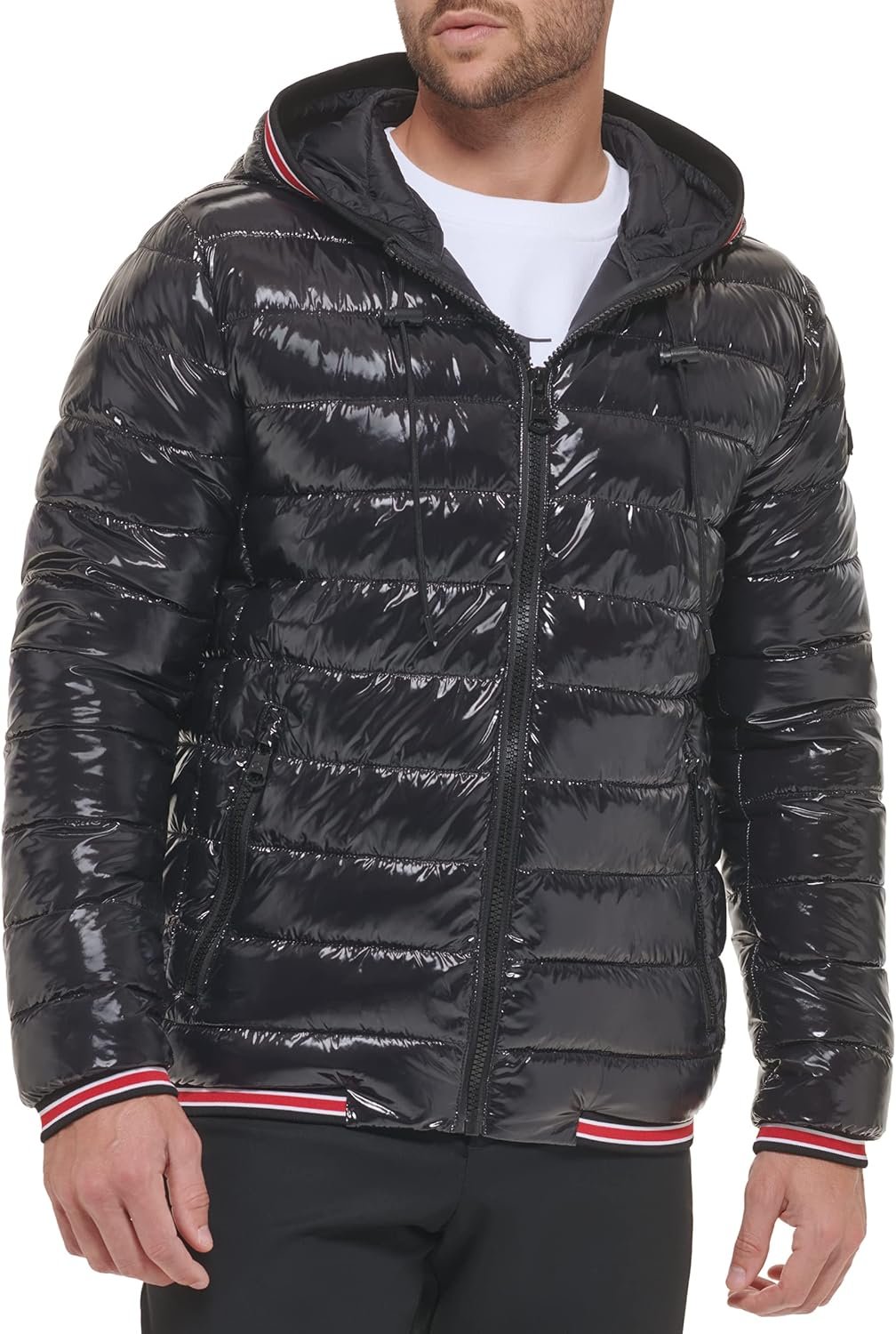 men Snap Front Puffer Jacket