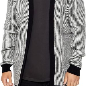 Men's Striped Cardigan Sweater