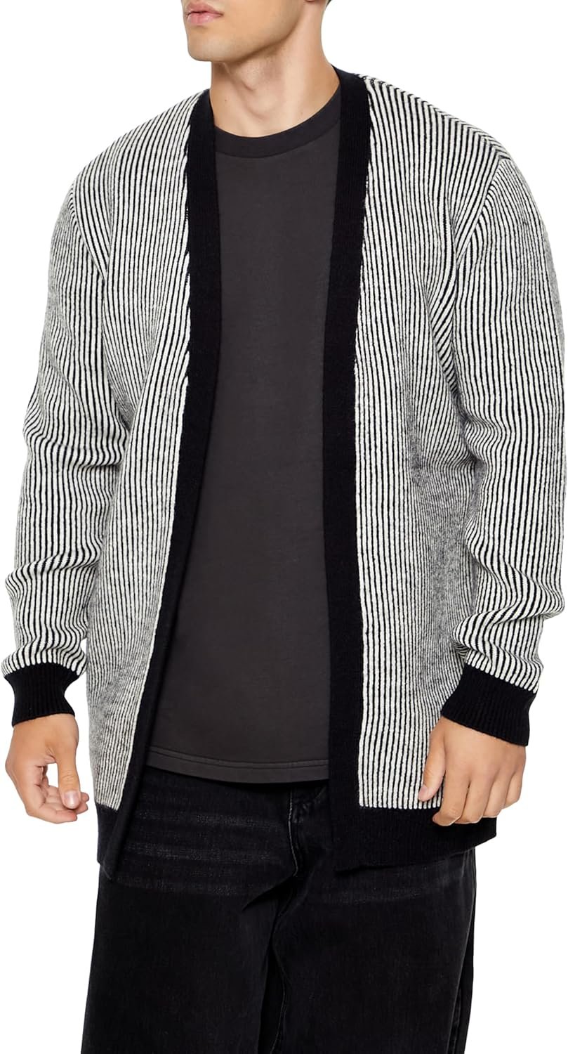 Men's Striped Cardigan Sweater
